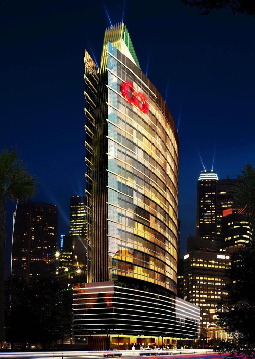 Immeuble de bureaux - Image ext&eacute;rieure de nuit