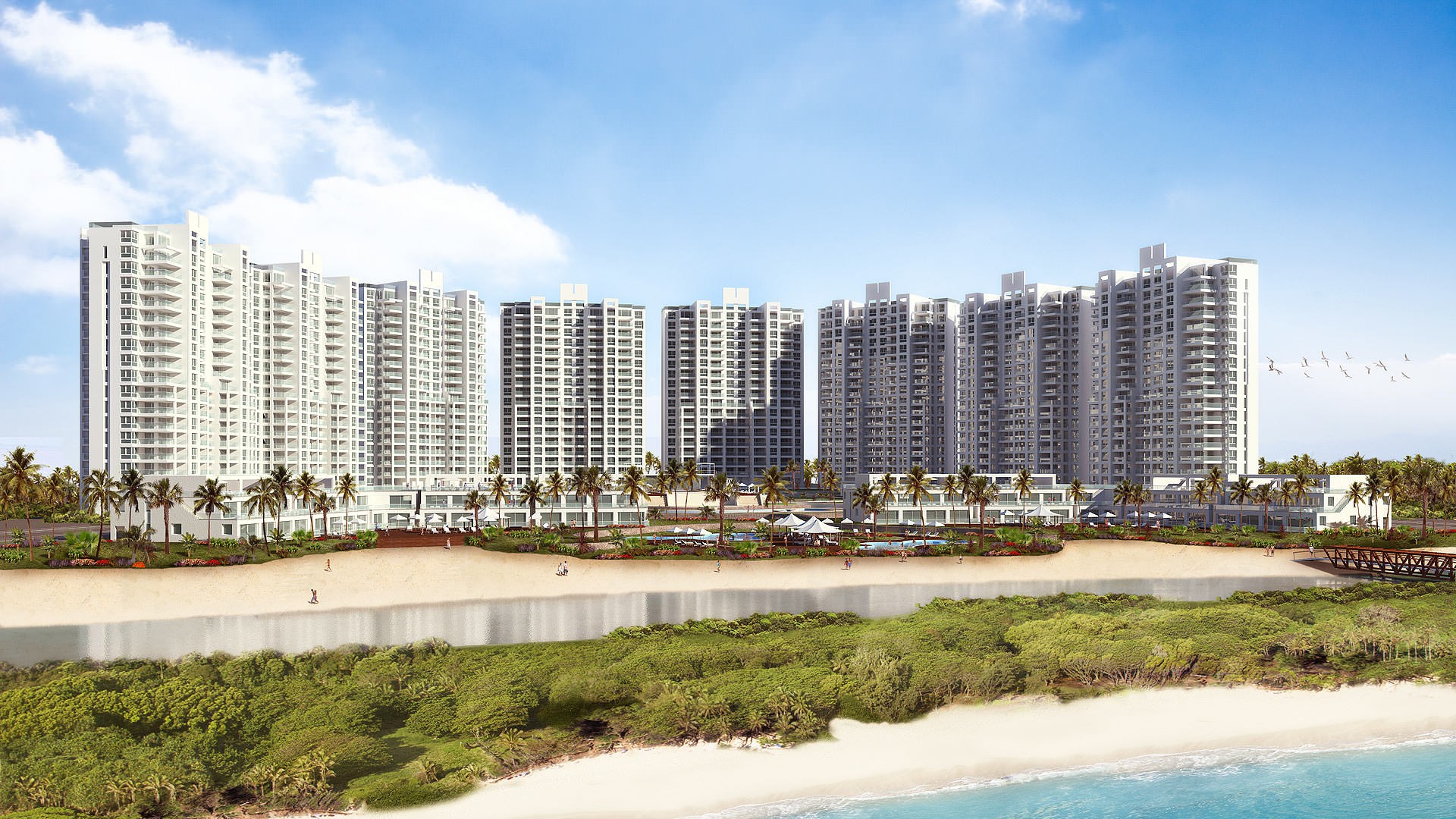 Ensemble &agrave; bord de mer au Panama - Image 3D ext&eacute;rieure