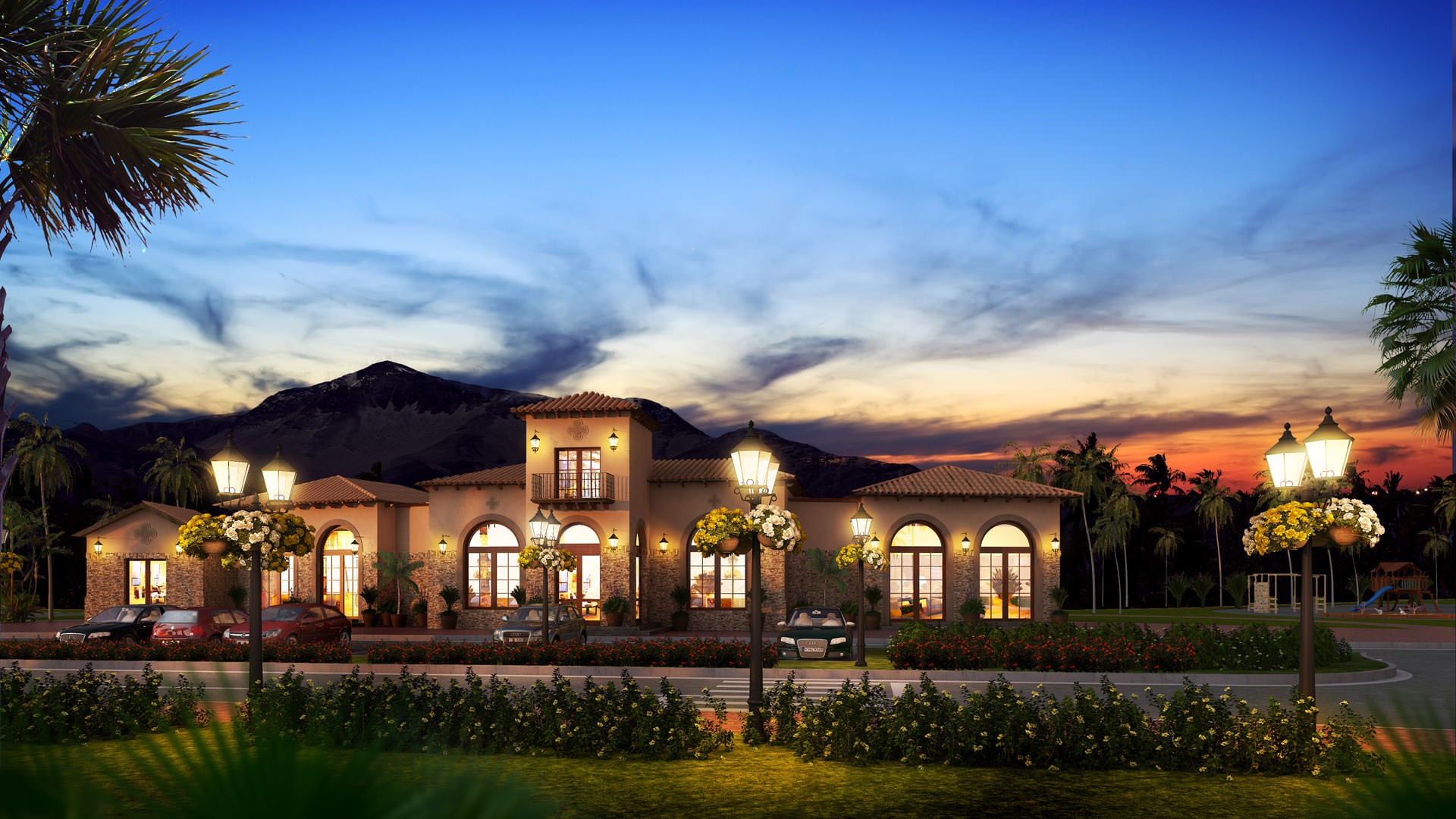 Clubhouse residencial - Render Media Tarde